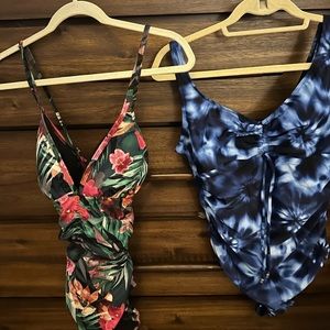 To one piece bathing suits from target. Only worn a few times so cute.